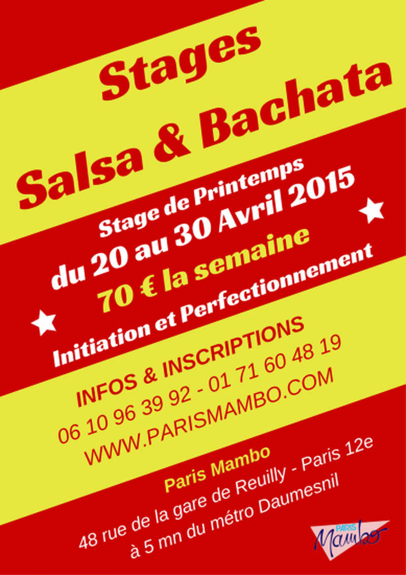 stage salsa et bachata avril 2015 paris 12