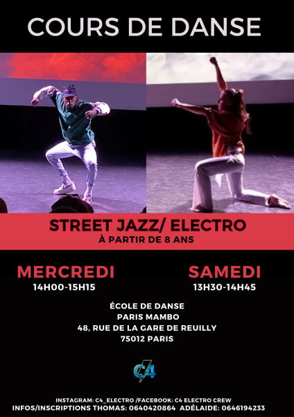 Où trouver un cours de danse hip hop et Electro enfants/ados/adultes à Paris 12ème - Saison 2023-2024