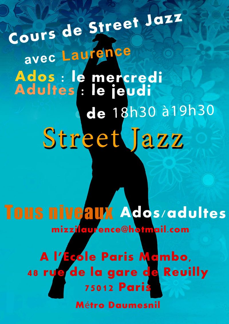 Où trouver un cours de danse street jazz ados/adultes à Paris 12ème - Saison 2023-2024