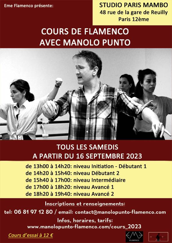 Cours de Flamenco à Paris 12ème - Saison 2023/2024