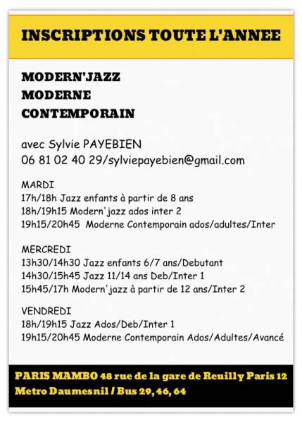 cours modern jazz