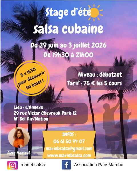 Réservez votre prochain stage de danse ou bien-être à Paris 12ème avec le planning des stages saison 2025-2026
