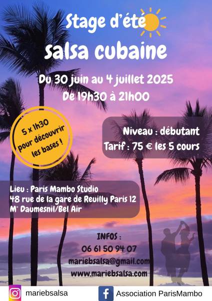 Réservez votre prochain stage de danse ou bien-être à Paris 12ème avec le planning des stages saison 2024-2025