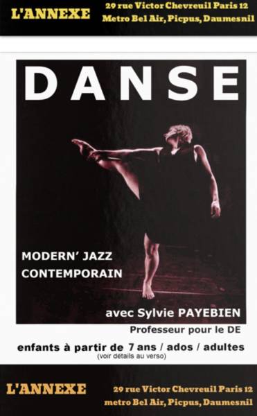 Où trouver un cours de danse modern jazz ou moderne/contemporain à Paris 12ème - Saison 2026/2027